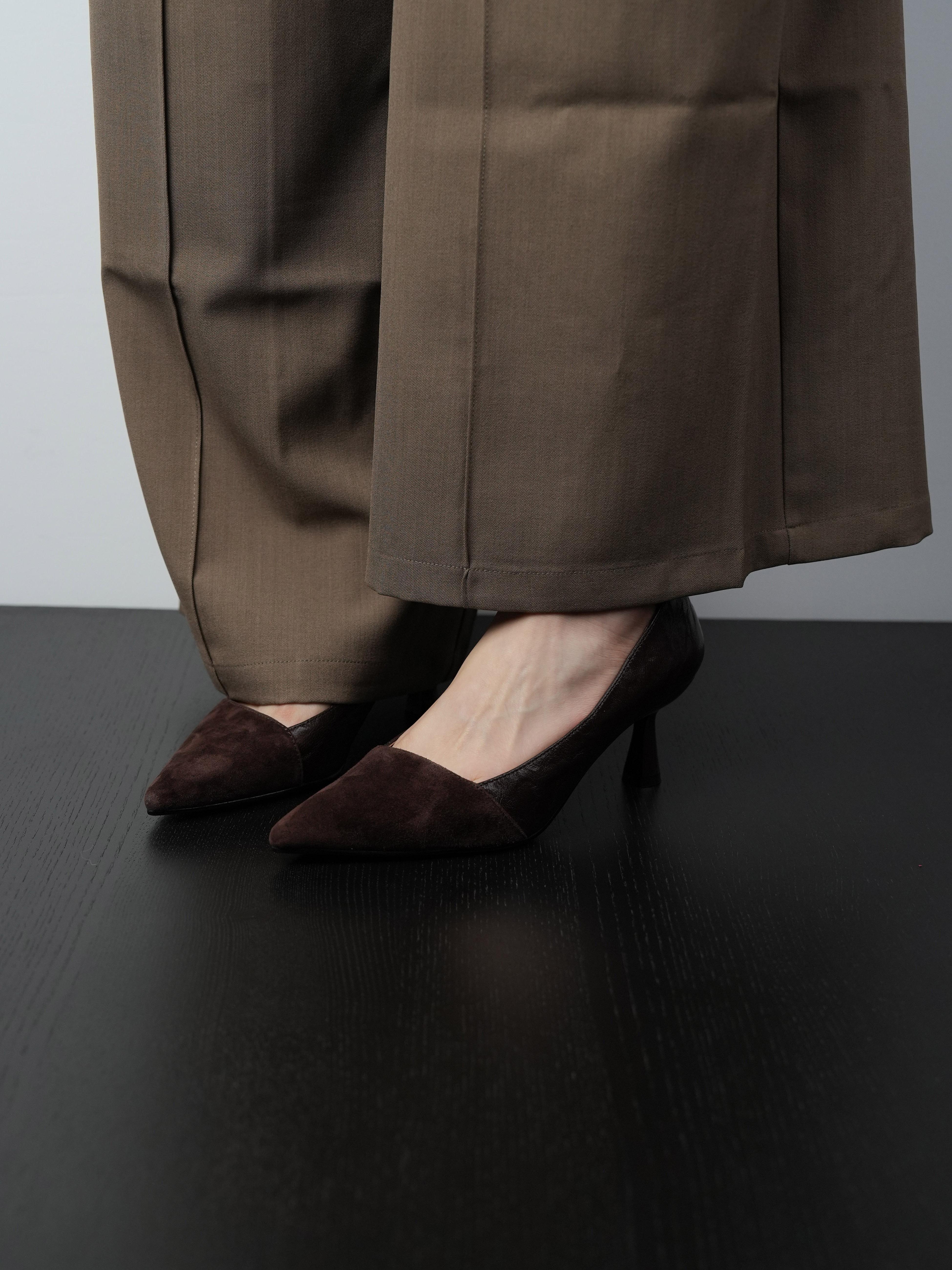 Pointed Toe Spliced High Heels for Women, Thin Mid-Heel Minimalist Commuting Flats, Chanel-Inspired Office Shoes