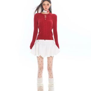 Puff Waist A-Line Skirt for Women - 2025 Spring Floral Bud Design, Slim Fit, Trendy Niche Style, Perfect for Hot Girl Looks