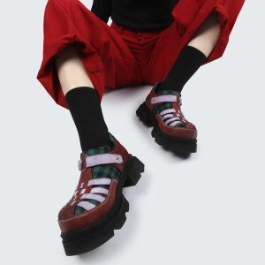 Punk-Inspired Women's Leather Derby Shoes, 2025 Summer Dark Slim-Fit Design with Thick Soles, Perfect for Y2K and Street Style