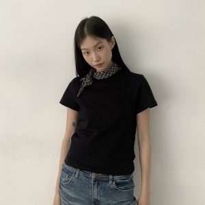 Pure Cotton Fitted Shoulder Short Sleeve T-Shirt for Men and Women, Round Neck, Casual Summer Essential, Versatile Basic Top