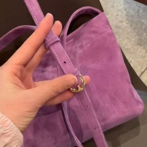 Purple Minimalist Suede Tote Bag - Large Capacity Shoulder Crossbody for Work and Commute, Chic Y2K Style