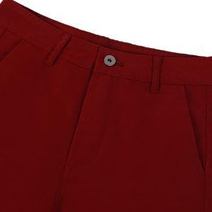 Red Loose Wide-Leg Jeans for Women - Petite Fit, Straight-Leg Style for Pear-Shaped Figures, Trendy 2025 Spring Autumn Fashion