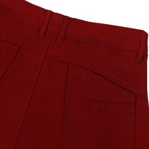 Red Loose Wide-Leg Jeans for Women - Petite Fit, Straight-Leg Style for Pear-Shaped Figures, Trendy 2025 Spring Autumn Fashion