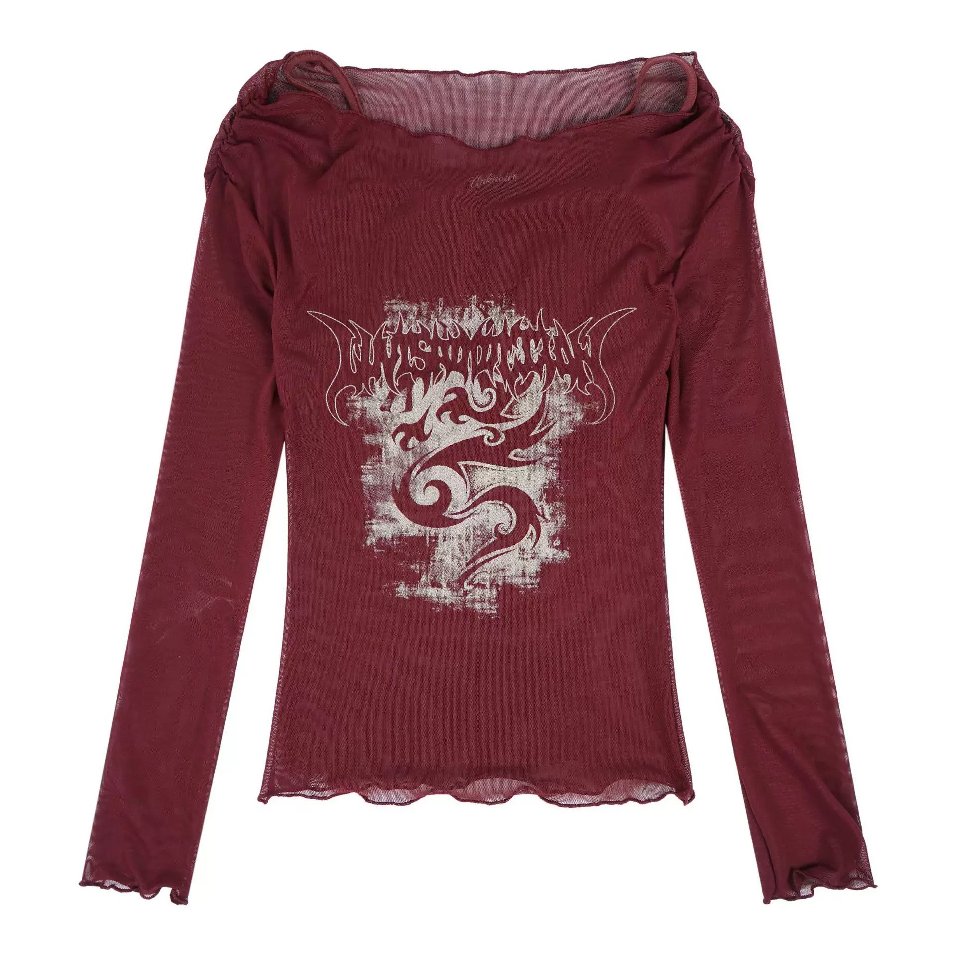 Red Mesh Spaghetti Strap Sexy Top Two-Piece Set with Black Cargo Pants - Trendy Women's Outfit for Y2K and Street Style