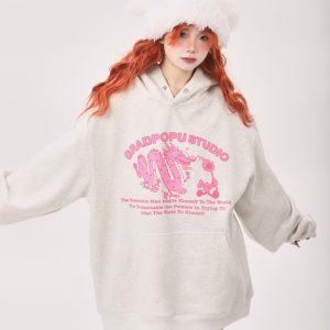 Red Oversized Hoodie for Year of the Rabbit - Fleece-Lined, Thickened Couples' Style, Trendy 2025 Fashion