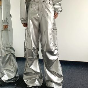 Reflective Silver Bling Bling Short Sweatshirt for Women - Cool Spicy Girl Jazz Dance Petite Jacket