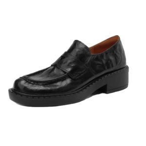 Retro Academy Style Loafers for Women - Spring Versatile Genuine Leather All-Season Shoes