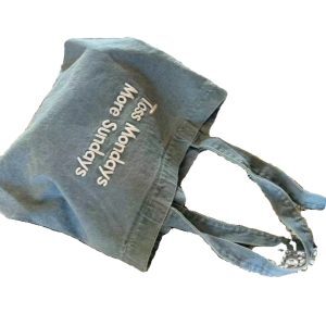 Retro American Denim Tote Bag - Large Capacity Embroidered Shoulder Bag for Students, Commuting, and Everyday Use