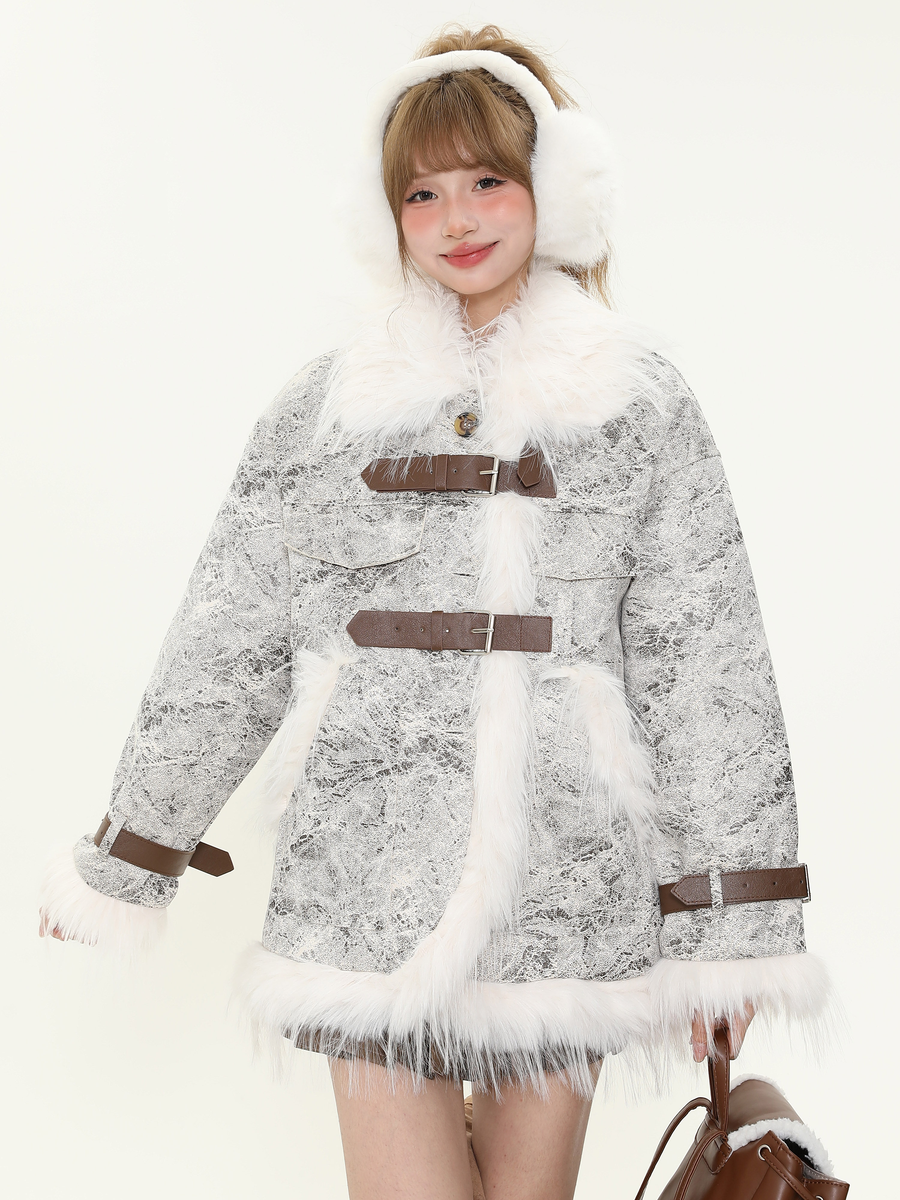 Retro American-Style High-End Faux Fur Coat for Women - Thick Warm Winter Cotton Jacket