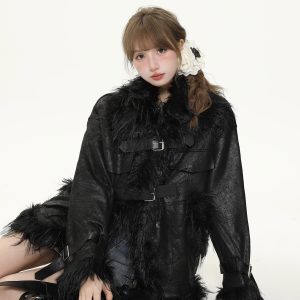 Retro American-Style High-End Faux Fur Coat for Women - Thick Warm Winter Cotton Jacket