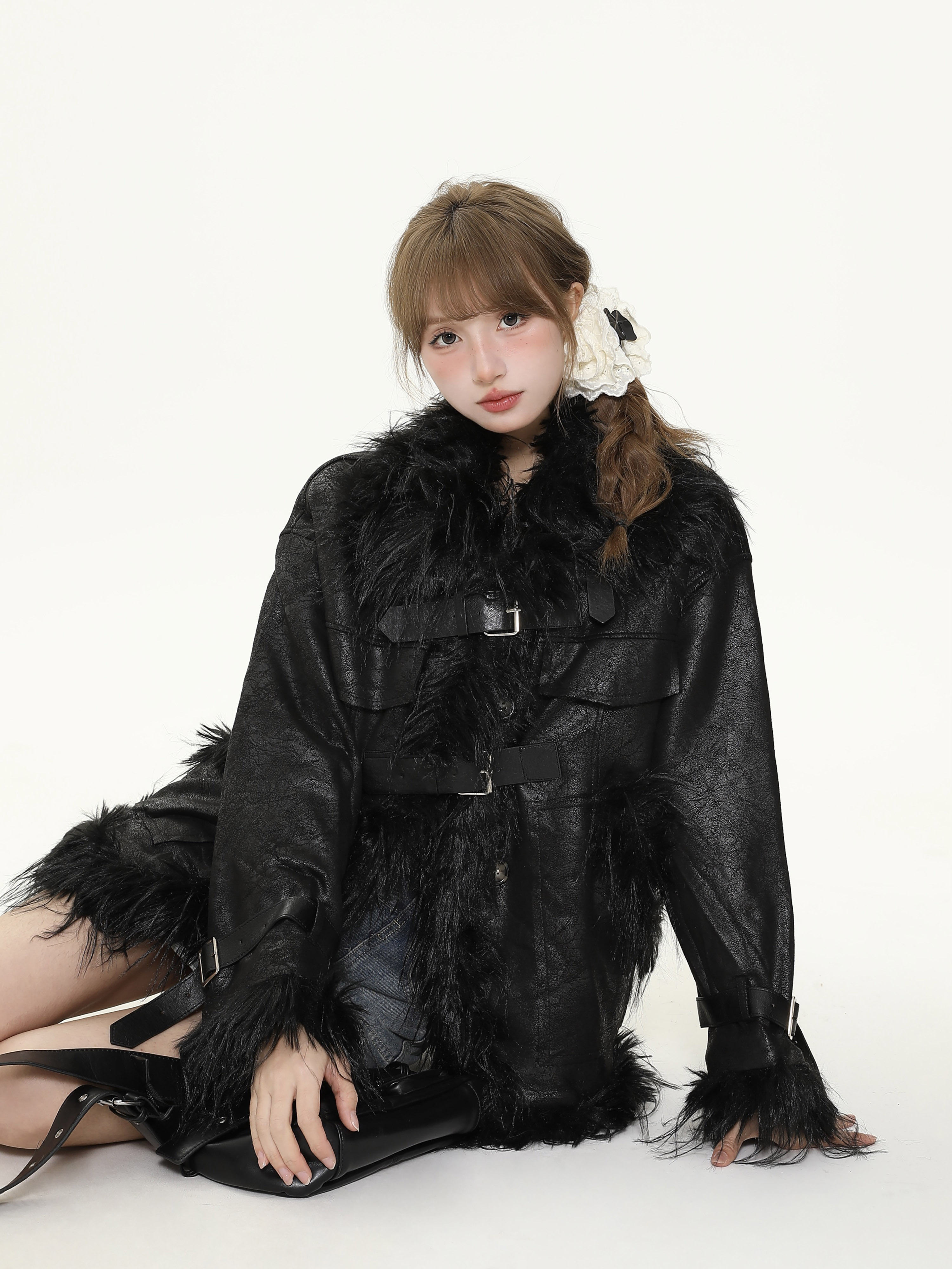 Retro American-Style High-End Faux Fur Coat for Women - Thick Warm Winter Cotton Jacket