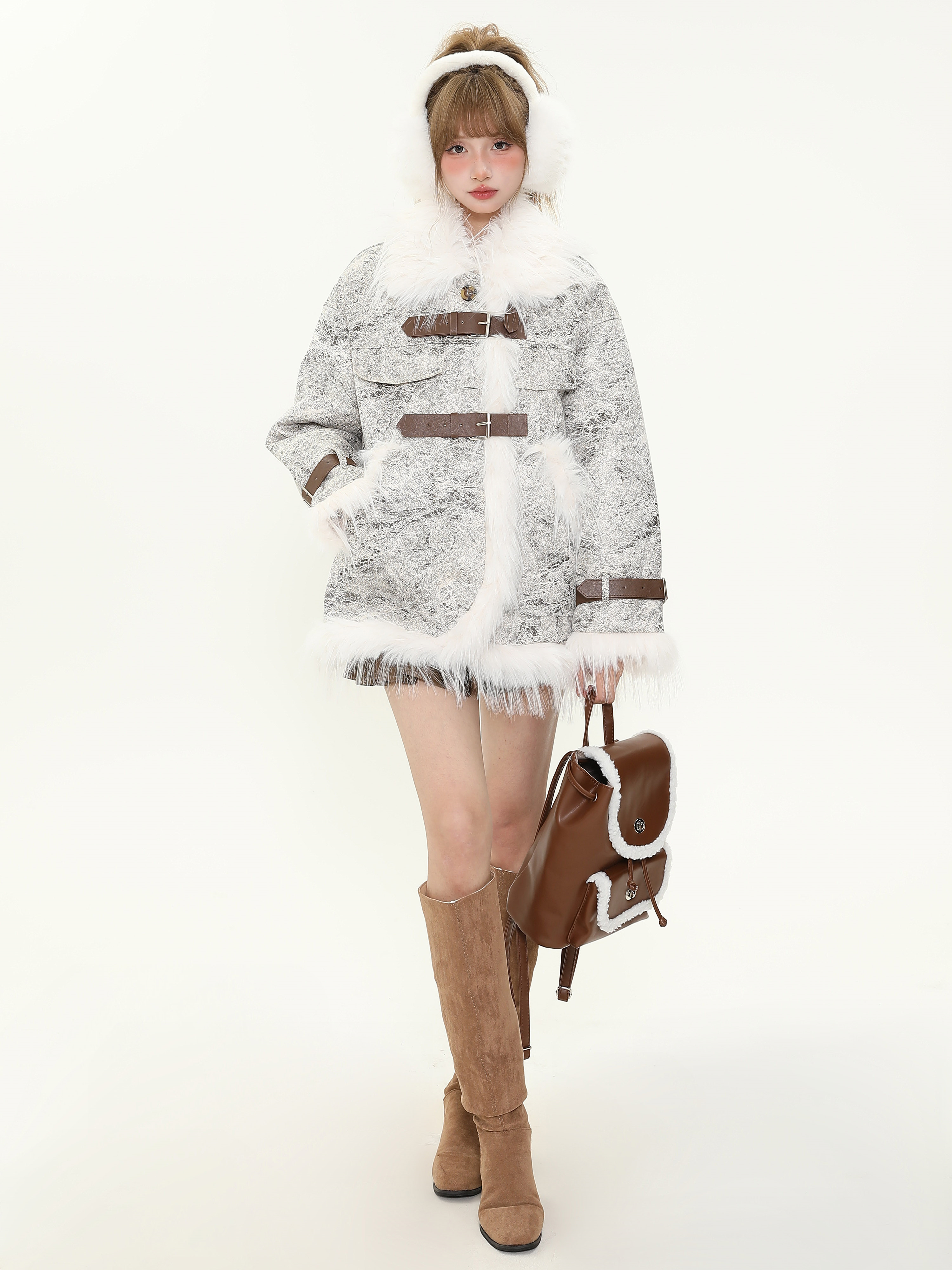 Retro American-Style High-End Faux Fur Coat for Women - Thick Warm Winter Cotton Jacket