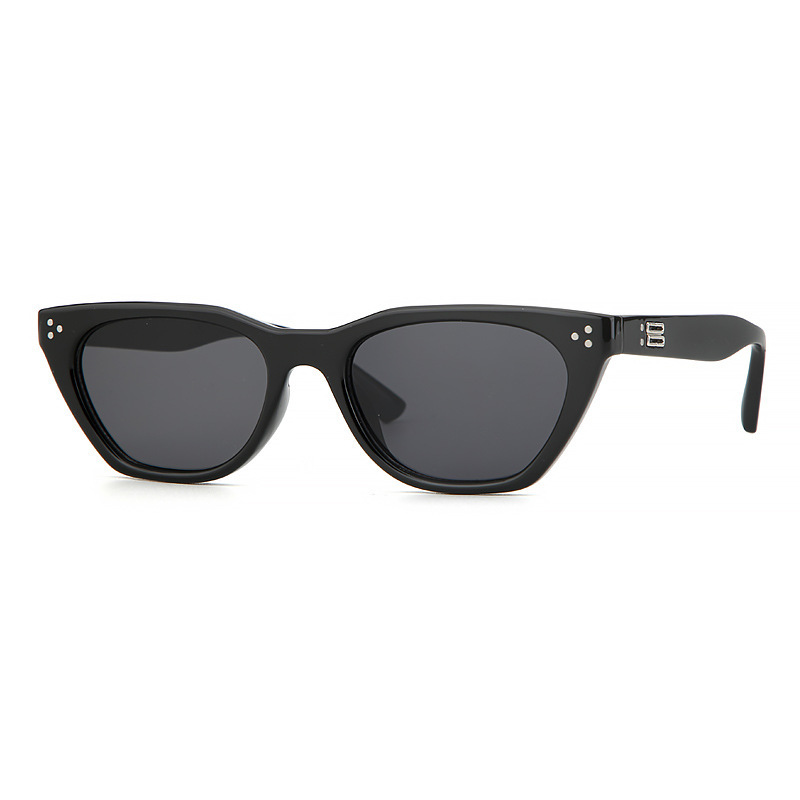 Retro Black Cat-Eye Square Men's Sunglasses for Big Faces - Stylish Driver Sun Protection, High-End Fashion Accessory
