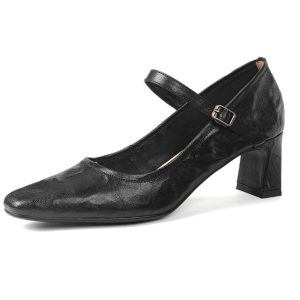 Retro Black Leather Mary Jane Shoes for Women - Chunky Heels, French Square-Toe Design, 2024 Spring Fashion