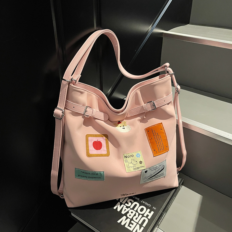 Retro Bucket Bag for Women - Trendy 2025 College Style Tote, Casual Large Capacity Backpack