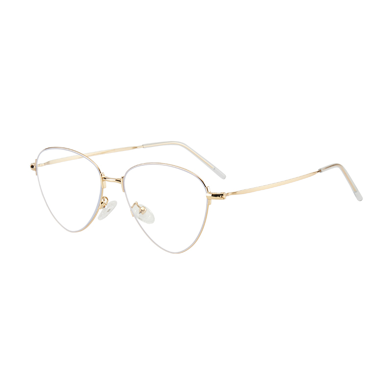 Retro Cat-Eye Glasses for Women - Thin Edge Frameless Triangular Gold Wire Ultra-Light Design for Small Faces - American Baddie Style