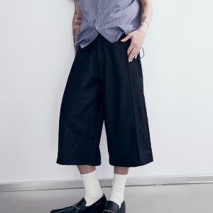 Retro Clean Fit Casual Trousers for Men and Women - High-End Design Loose Straight-Leg Draped Cropped Pants