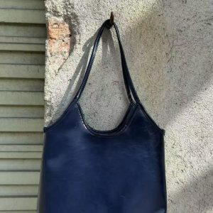 Retro College Style Color-Block Tote Bag - Large Capacity Versatile Underarm Shoulder Bag for Students and Commuters