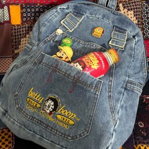 Retro Denim Backpack for Students - Large Capacity Casual Book Bag, Trendy Handbag for School, Y2K Style