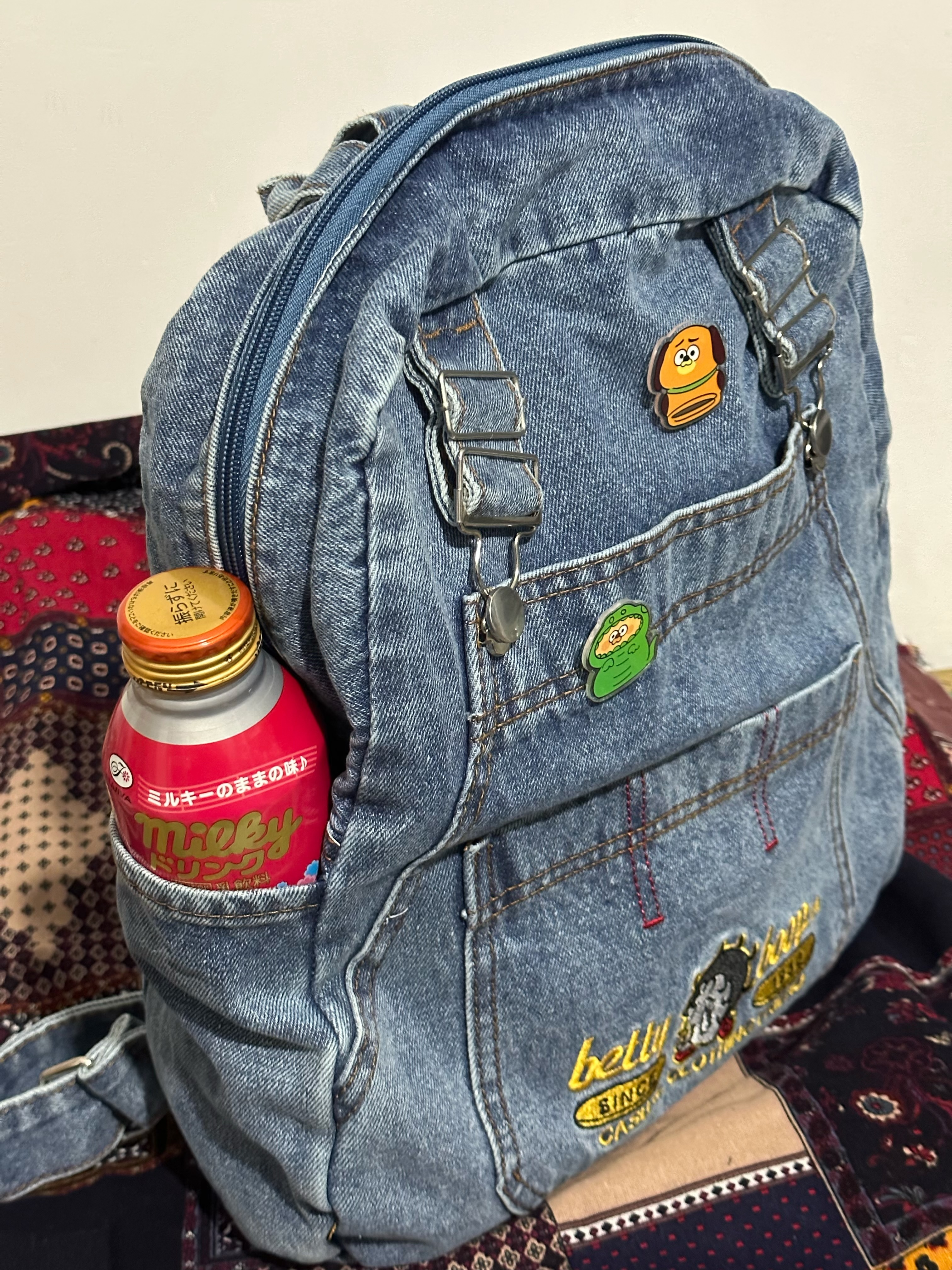 Retro Denim Backpack for Students - Large Capacity Casual Book Bag, Trendy Handbag for School, Y2K Style