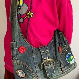 Retro Denim Shoulder Crossbody Bag - Stylish Large-Capacity Tote for Trendy Girls - Casual Y2K Fashion Accessory