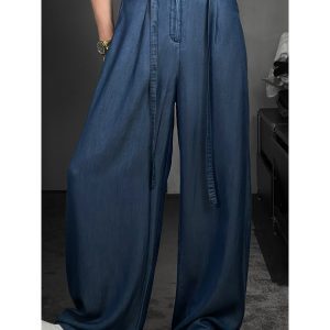 Retro Dragon Dadao Summer Wide-Leg Pants - Versatile Loose Draped Casual Style with Curved Blade Design