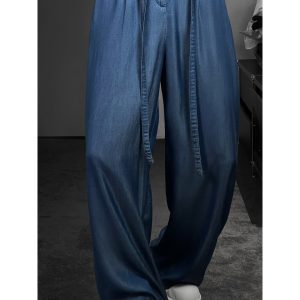 Retro Dragon Dadao Summer Wide-Leg Pants - Versatile Loose Draped Casual Style with Curved Blade Design