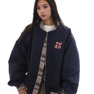 Retro Ethnic Style Embroidered Baseball Jacket for Men and Women - Loose American High Street Fashion Coat