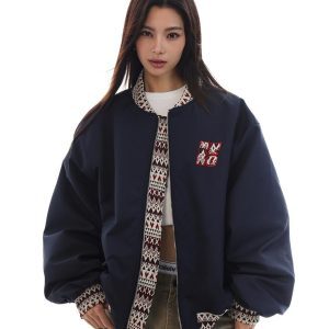 Retro Ethnic Style Embroidered Baseball Jacket for Men and Women - Loose American High Street Fashion Coat