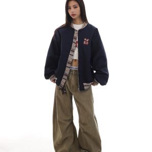 Retro Ethnic Style Embroidered Baseball Jacket for Men and Women - Loose American High Street Fashion Coat