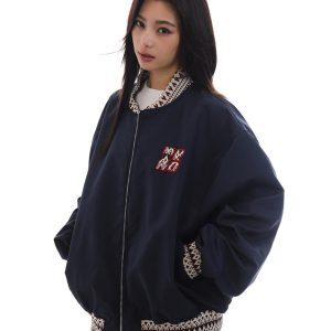 Retro Ethnic Style Embroidered Baseball Jacket for Men and Women - Loose American High Street Fashion Coat