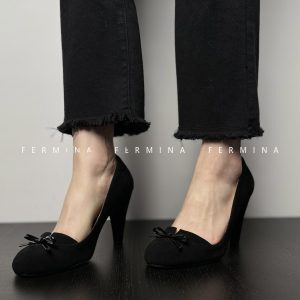 Retro French High-Heeled Shoes with Bow and V-Cut for Women - Elegant Fashion Runway Style