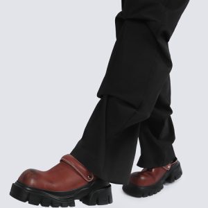 Retro Half Slippers for Women - 2025 Summer British Style Genuine Leather Open-Toe Thick-Soled Shoes