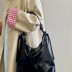 Retro High-End Women's Shoulder Tote Bag - Soft Leather, Large Capacity, Ideal for Commuting, 2025 Niche Design