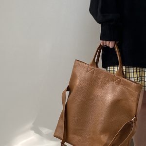 Retro Korean Style Large Capacity Tote Bag - Women's Shoulder Crossbody Bag for 2025 Niche Design