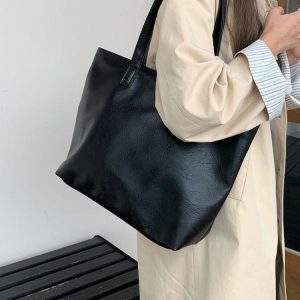 Retro Large Capacity Tote Bag for Women - 2025 New Style Soft Surface Commuting Shoulder Handbag