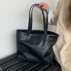 Retro Large Capacity Tote Bag for Women - 2025 New Style Soft Surface Commuting Shoulder Handbag