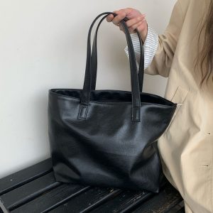 Retro Large Capacity Tote Bag for Women - 2025 New Style Soft Surface Commuting Shoulder Handbag