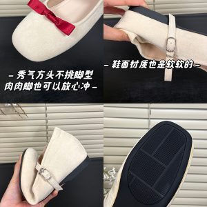 Retro Mary Jane Ballet Flats with Hidden Height, French Bow Detail, Cute Ocean One Style, Perfect for Skirts and Casual Wear