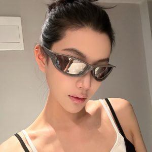 Retro Mercury Color Cycling Sunglasses for Mountaineering - UV Protection, High-End Sports Eyewear, European & American Style