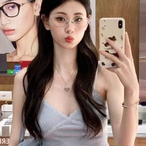 Retro Metal Cat-Eye Glasses for Women - Silver Frame, Prescription Ready, Blue Light Blocking, Stylish and Cool Look
