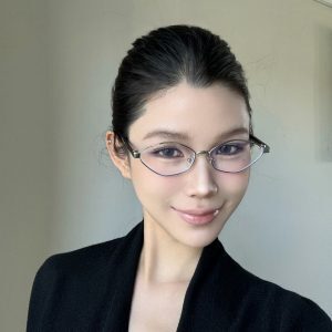 Retro Metallic Silver Cat-Eye Glasses with Blue Light Blocking Lenses - Old Money Style, Polygonal Design for 90s Aesthetic
