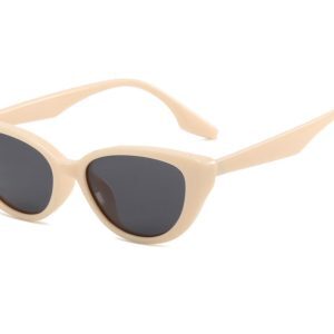 Retro Milk White Cat Eye Sunglasses for Women - 2024 Korean Style High-End Fashion for Square & Round Faces