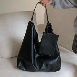 Retro Minimalist Tote Bag for Women - Soft Large Capacity Commuter Shoulder Bag, 2025 Fashion, Everyday Casual Style