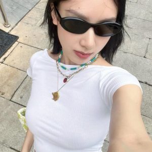 Retro Oval Cat-Eye Sunglasses for Round Faces - Small Frame UV Protection Fashion Accessories