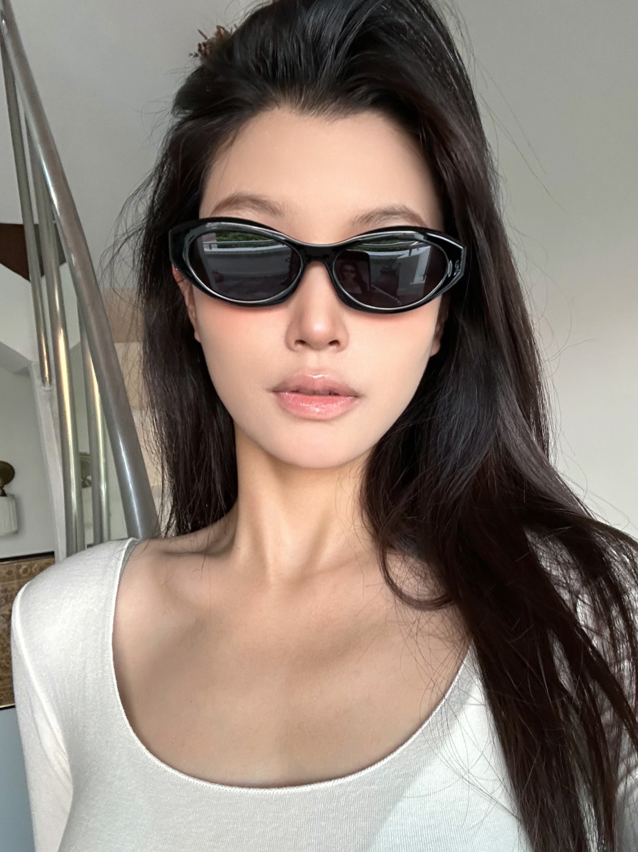 Retro Oval Cat-Eye Sunglasses for Round Faces - Small Frame UV Protection Fashion Accessories