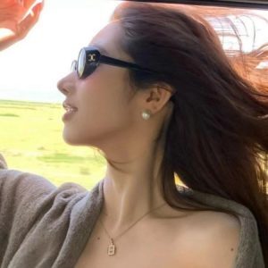 Retro Oval Cat-Eye Sunglasses for Women - European American Style, High-End Polarized UV Protection, Perfect for Round Faces