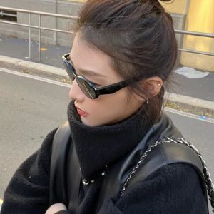 Retro Oval Cat-Eye Sunglasses for Women, Trendy High-End Style, Perfect for Small Faces, Inspired by European and American Fashion