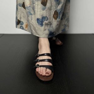 Retro Roman One-Strap Wedge Sandals for Women - Summer Niche Design Outdoor Slippers