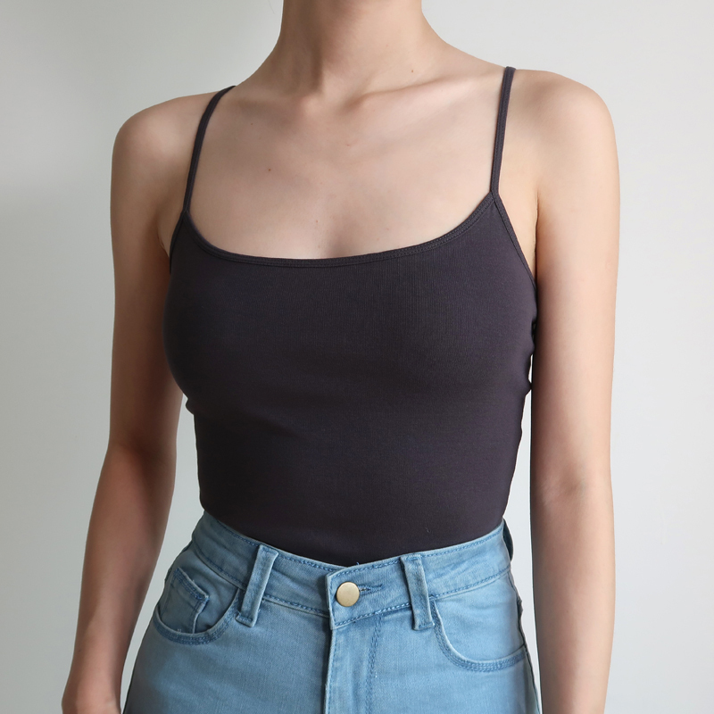 Retro Slim-Fit Backless Tank Top with Thin Straps - Versatile Waist-Cinching Stretchy Base Layer for Sports and Casual Wear